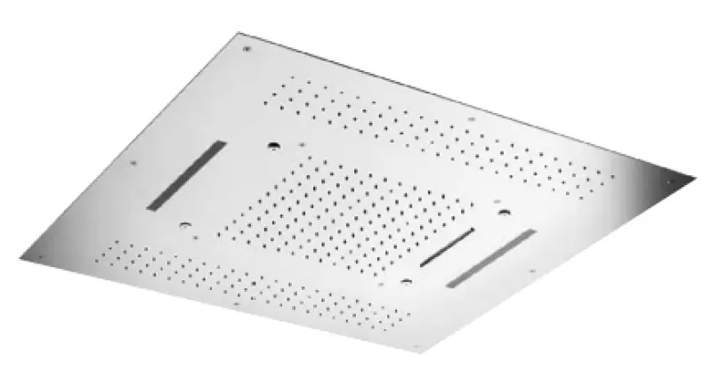 SB Square indbygningsbruser med 4 stråletyper og kromoterapi belysning, fuldstændig i rustfrit stål 1208955384