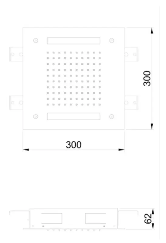 SB Easy Chromotherapy Regnbruser indbygning 30x30cm PVD Guld 1208955431