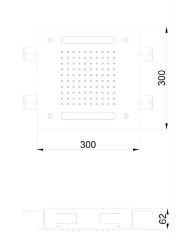 SB Easy Inbyggningsregnbruser 30x30cm Mat Sort med belysning 1208955439