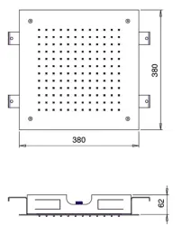 SB Chromoterapi indbygnings regnbruser med dobbelt vandfald Mat Hvid 1208955458