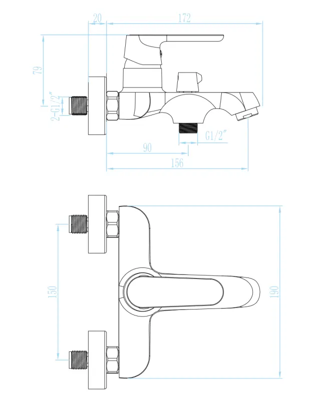 Aquadesign Tours badblandingsbatteri, påbygget, mat sort