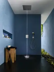 Inbouw regendouche plafond met ijspegels, 38x38 cm, mat wit, 1208955645