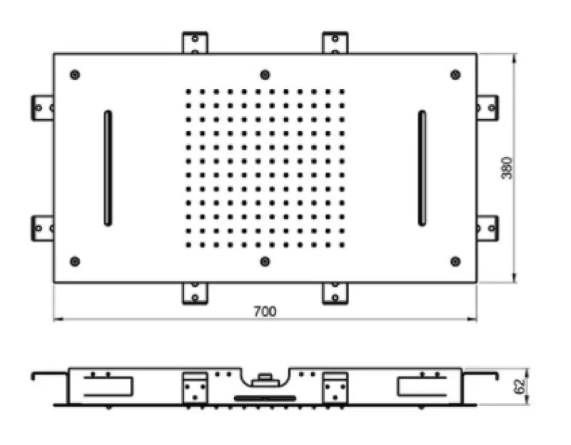 SB Temptation XXL Regnbruser indbygning rektangulær 2-stråle PVD Gun Metal 1208955709