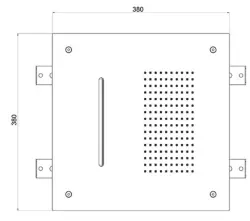 SB Square Regnbruser indbygning 2-stråle PVD Guld 1208955759