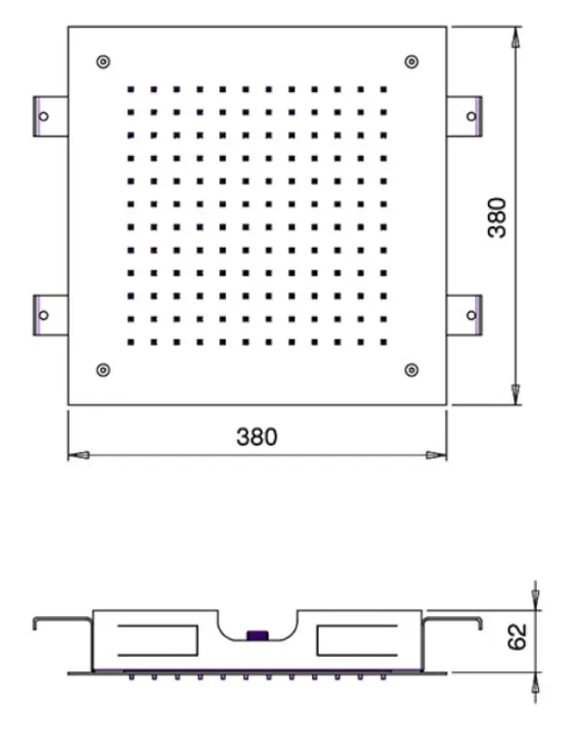 SB Temptation Regnbruser indbygning firkantet 38x38cm Mat Hvid 1208955762
