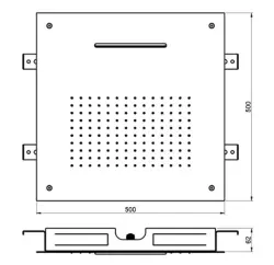 SB Square XL Indbygget Regnbruser med 2 stråler Mat Hvid 1208955768