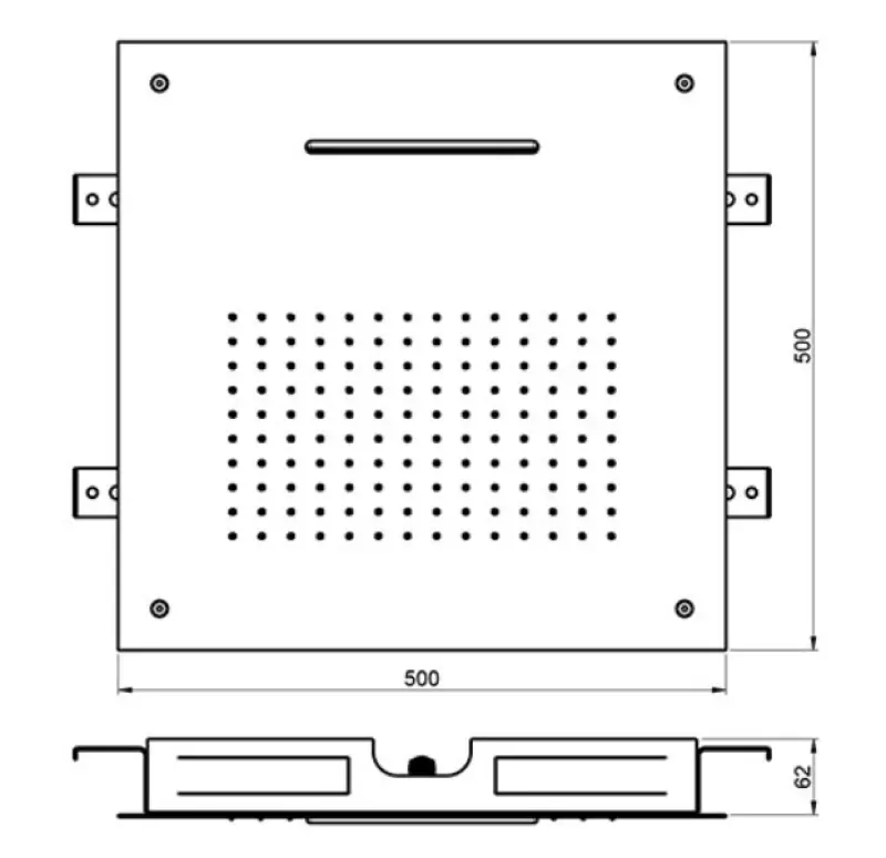 SB Square XL Indbygget Regnbruser med 2 stråler Mat Hvid 1208955768