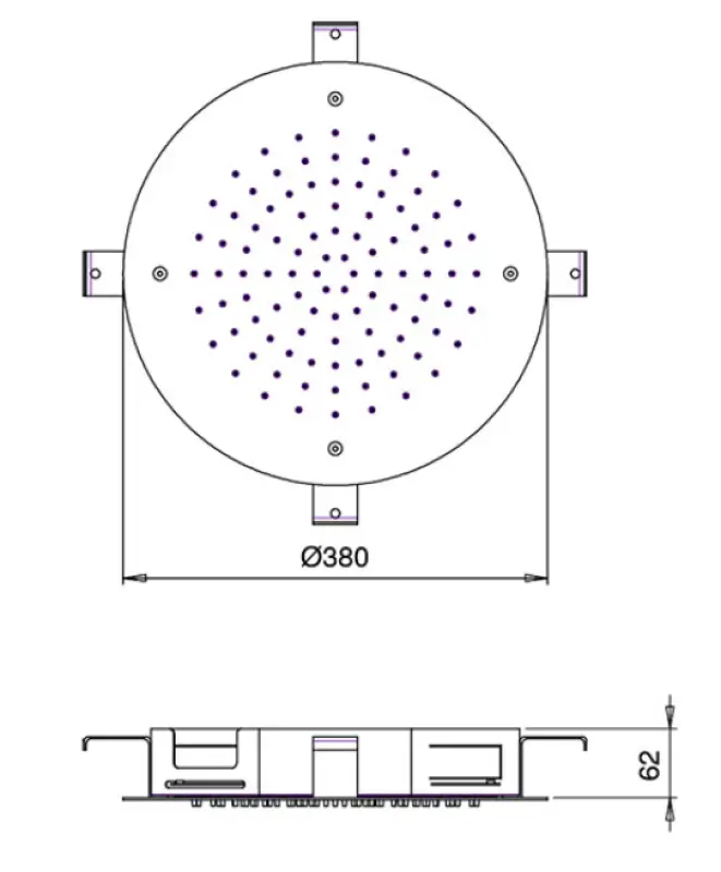 SB Round Temptation Indbygget Regnbruser 38 cm Mat Hvid 1208955801