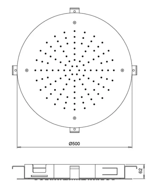 SB Round Temptation indbygget regnbruser 50 cm fuldt rustfrit stål 1208955805