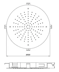 SB Round Temptation Regnbruser indbygning 50 cm Mat Hvid 1208955807