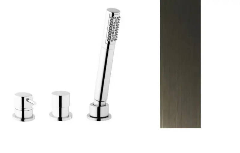 Waterevolution Flow 3-huls badekran til badekar montering PVD Gun Metal T138SBGME