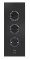 Indux Energisøjle med 3 stikkontakter Jordforbundet og dobbelt USB-A&C-oplader Sort 1208955899