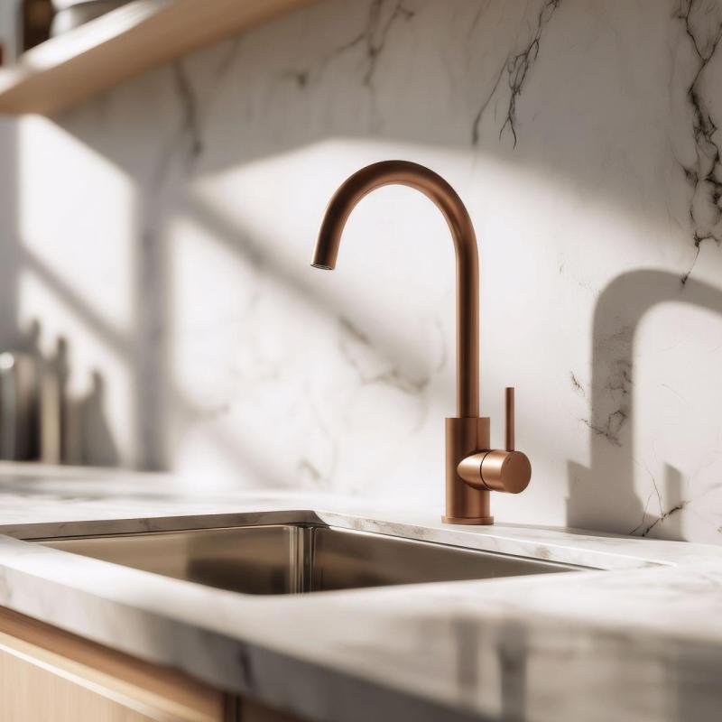 Quadri York køkkenarmatur PVD børstet kobber med drejelig tud 1208955906