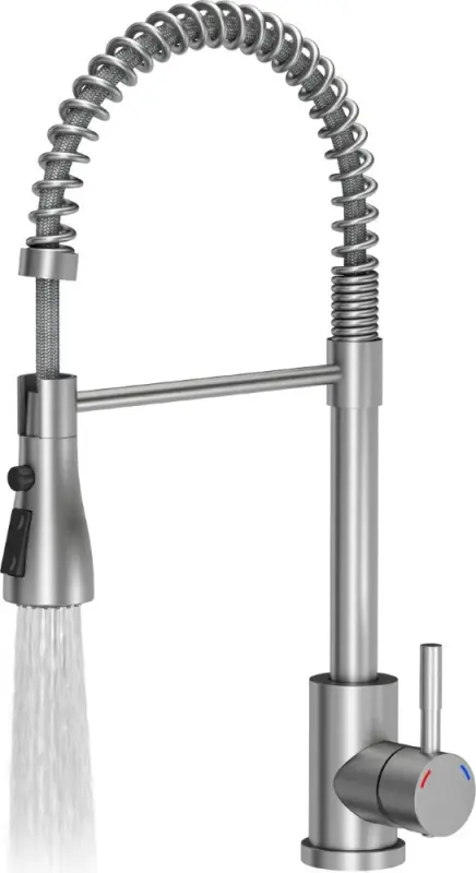 Quadri Derby køkkenarmatur med fleksibel tud og bruser med 2 stråletyper i rustfrit stål 1208955916