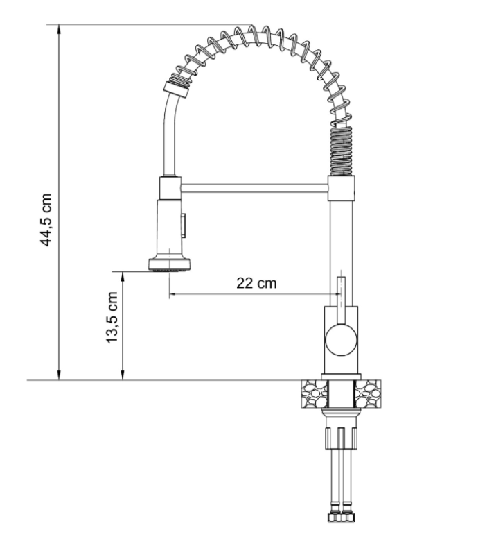 Quadri Derby kitchen mixer tap with flexible spout and dual-spray shower in matte black 1208955917