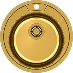 Aquadesign Ross rund guld PVD håndvask med hanehul 1208955921
