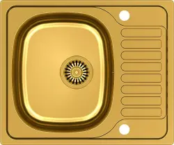 Aquadesign Rudolf Gouden PVD Vask 580x480mm Overflade med Afdrypningsbak, Vendbar - 1208955926
