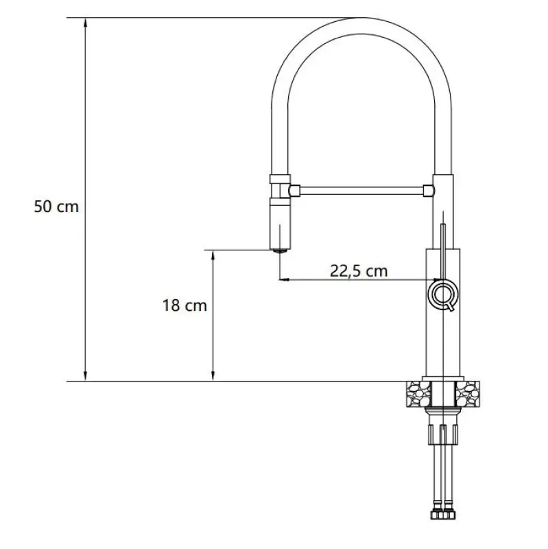 Quadri Retford køkkenarmatur mat sort med fleksibel tud sort 1208956090