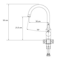 Quadri Workshop klassisk nostalgisk køkkenarmatur i kobber PVD med keramisk håndtag 1208956101