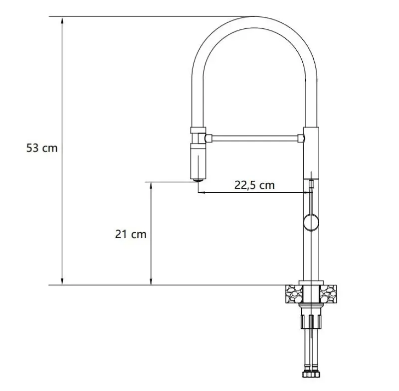 Quadri Brighton køkkenarmatur gun metal med fleksibel tud sort 1208956104