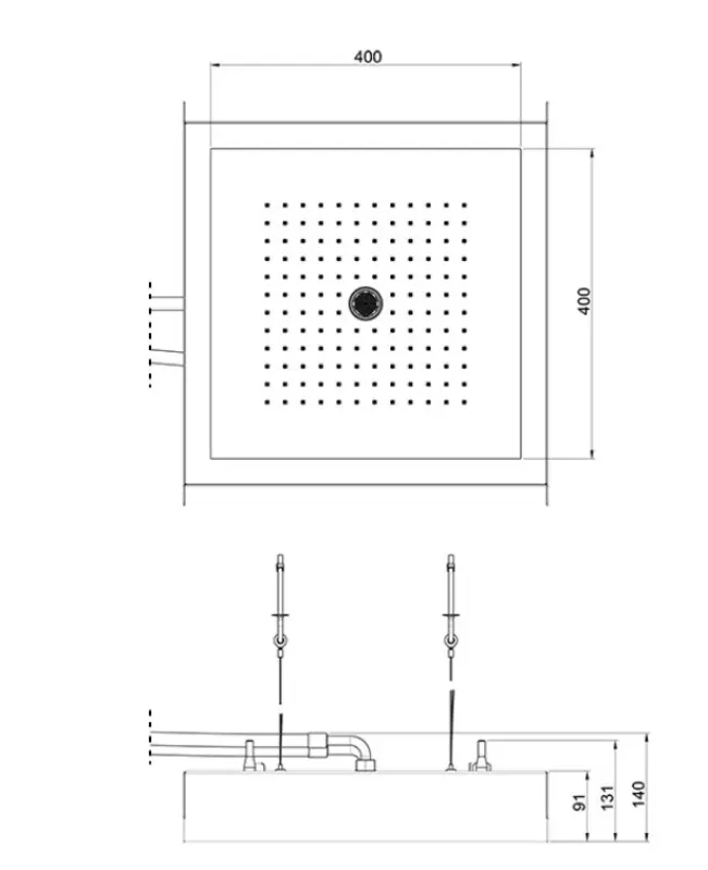 SB Rainbow Regnbruser med icicle indbygget fordybet i loftet med kromoterapibelysning fuldstændig i rustfrit stål 1208956229