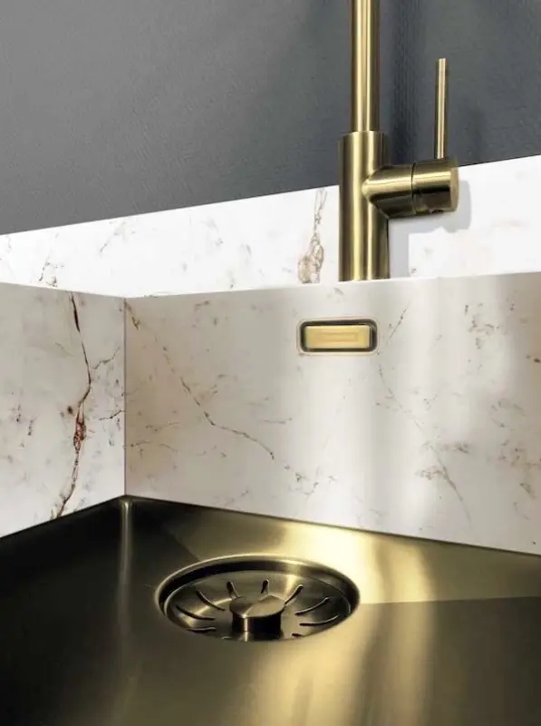 Lorreine 42WT arbejdsbord med rustfrit stål vask 42x42cm til indbygning i keramik eller natursten 1208956234