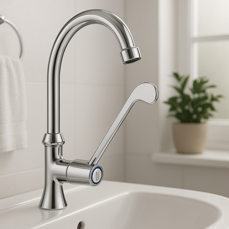 PB Clinic vandhane til handicappede, koldtvandsarmatur med lang håndtag, krom høj model 1208956277