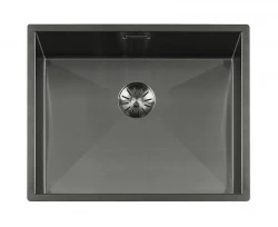 Lorreine 52WT-GunMetal arbejdsblad rustfrit stål vask gun metal 52x42cm til indbygning i keramik eller natursten