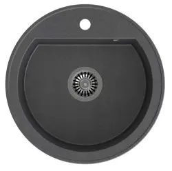 Quadri Norwich Antracit Granit Rund Vask 51 cm Overflade - 1208956316