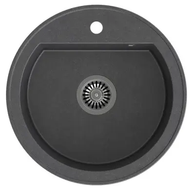 Quadri Norwich Antracit Granit Rund Vask 51 cm Overflade - 1208956316