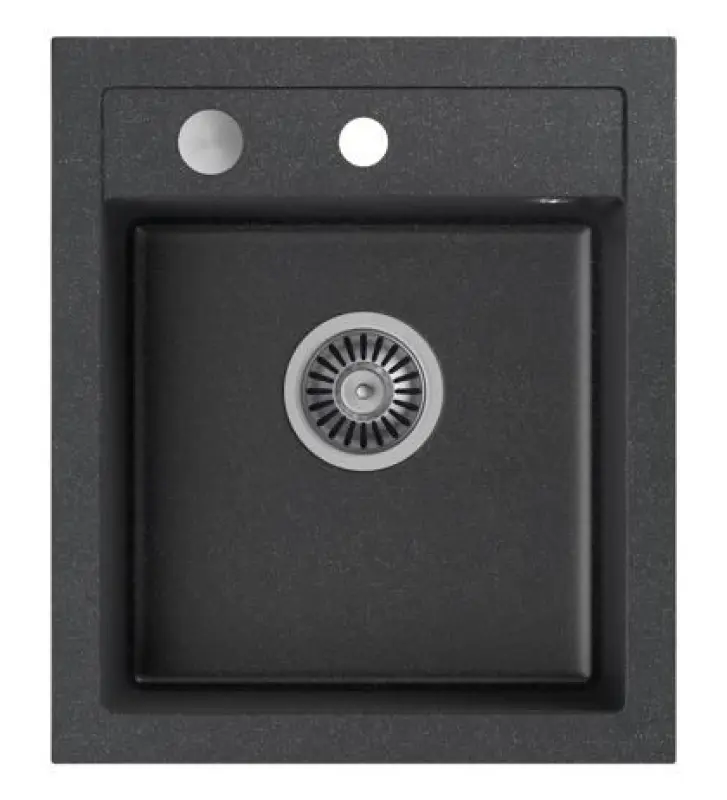Quadri London granit antracit vask 43x50 cm med hanehul 1208956318