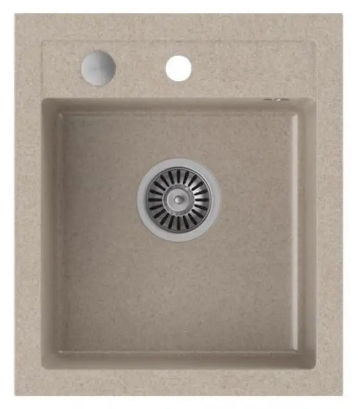 Quadri London granit sand beige vask 43x50 cm med hanehul 1208956319