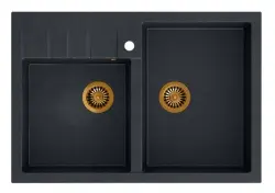 Quadri Minister Dobbeltvask antracit landlig model 90x62cm med kobberpropper 1208956324