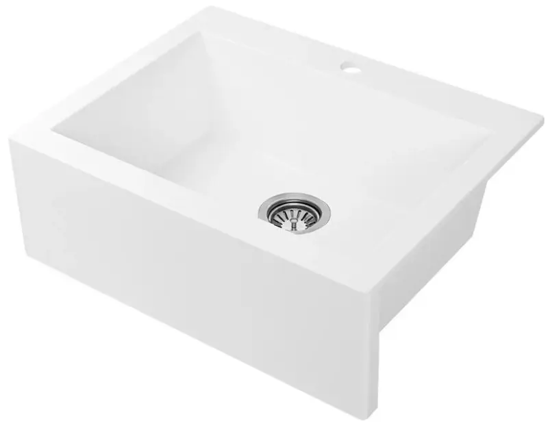 Aquadesign Farmhouse indbygget eller påbygget granitvask hvid 58x49cm 1208956331
