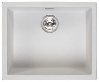 Hvid vask 50x40cm undermontering, overmontering og planmontering med rustfri stålprop 1208956397