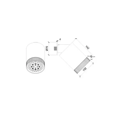 SB Round 316 Beam Multi-jet shower head 10cm stainless steel PVD brushed gun metal 1208956680