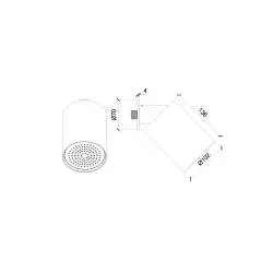 SB Round Beam brusehoved 10 cm krom 1208956696