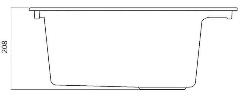 Witte inbouw spoelbak 58x53cm met kraangatbank en rvs plug 1208956763