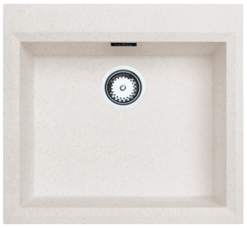 Zand creme opbygning håndvask 58x53cm med hanehul bank med rustfri stål prop 1208956773