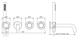 SB 316 ÆSTETIK Rund indbygget bad termostatventil rustfrit stål 316 1208956820