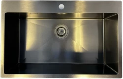 Ausmann Turt stor gun metal vask PVD antracite PVD 79x50mm med hanehul undermontering, flad montering og overmontering 1208956940