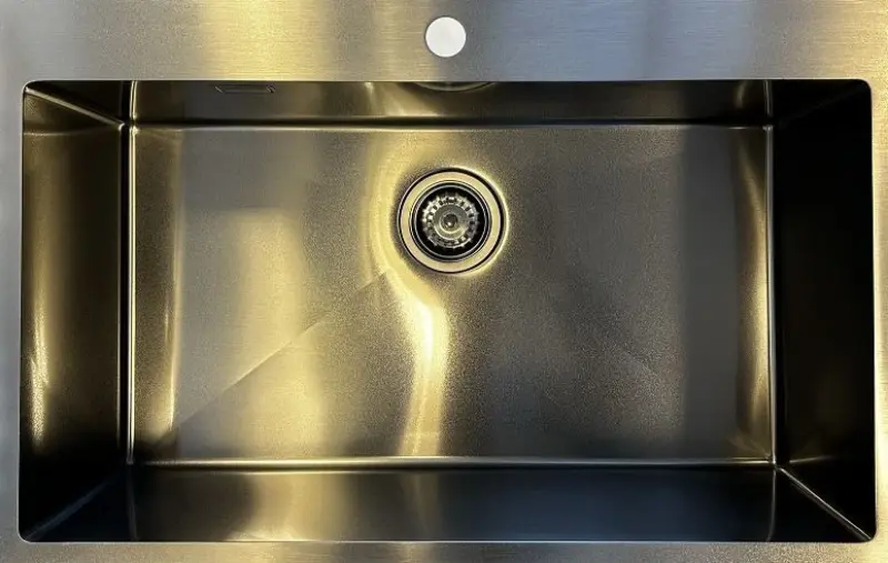 Ausmann Turt stor gun metal vask PVD antracite PVD 79x50mm med hanehul undermontering, flad montering og overmontering 1208956940