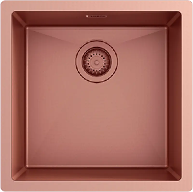 Ausmann Turt kobbervask PVD NANO Kobber 40x40 til undermontering, planmontering og overmontering 1208956945