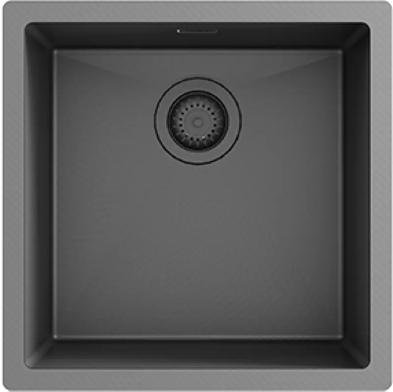 Ausmann Turt gun metal vask PVD NANO 40x40 underbygning, planmontering og ovenpå montering 1208956946