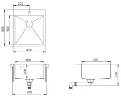 Ausmann Turt kobber vask 450x505mm med hanehul underbyg, planmontering og overbygning 1208956959