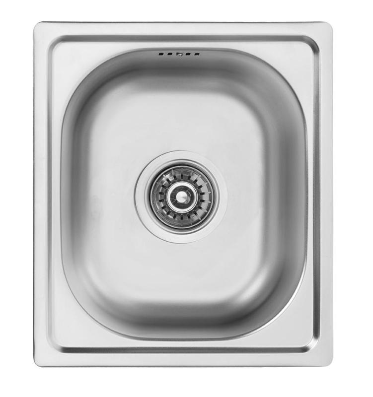 Ausmann Basic lille rustfrit stål overflade monteret vask 33x38 cm inklusiv sifon 1208956972
