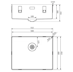 Lorreine 50SL1016-COPPER Slank vask 50x40cm planmontering Kobber