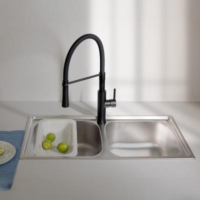Ausmann Basic dobbelt rustfrit stål indbygget vask 78x43 cm inklusive sifon 1208956995
