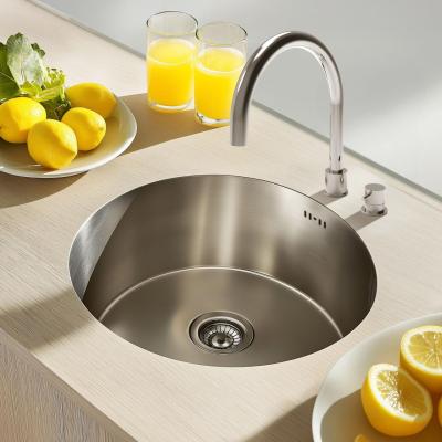 Ausmann Basic rund vask i rustfrit stål til montering på bordplade 43 cm inklusive sifon 1208956999