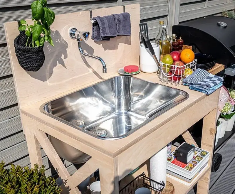 Aquadesign Utility udløbsvask 55x45 cm til bryggerset eller garagen, inkl. beslag 1208957003